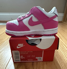 Nike Dunk Low (TDE) Toddler Sneaker Pink/Whit...