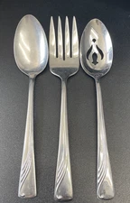 Silco Stainless Steel Spoon, Slotted Serving Spoon & Meat Fork Made in USA