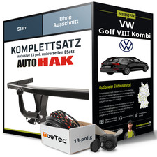 Für VW Golf VIII Kombi Typ CG5,DB5 Anhängerkupplung starr +eSatz 13pol uni 20-