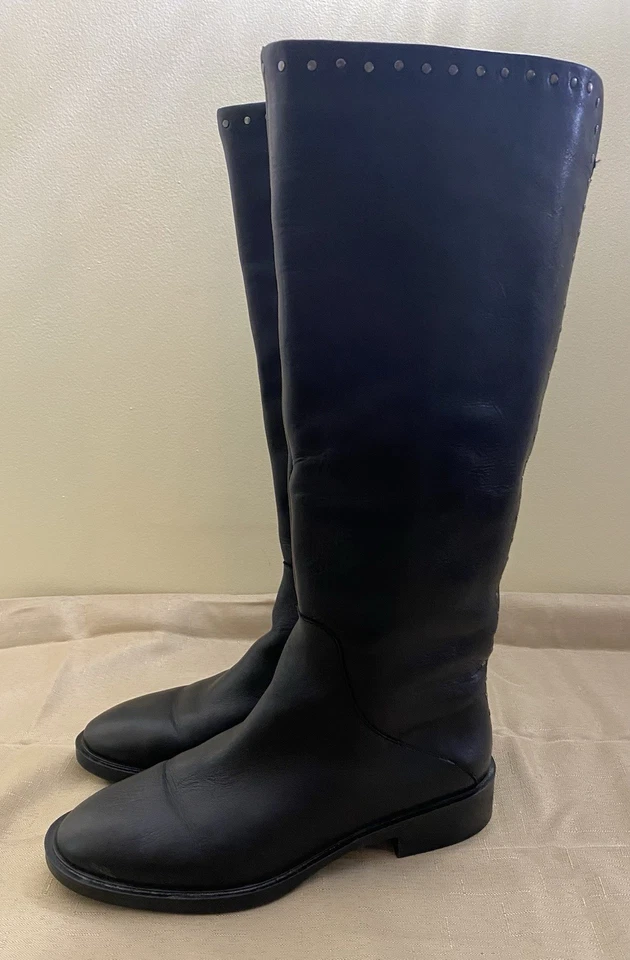 Steven Steve Madden Botas de Cuero Tachonado Altas Confort Natural 9 B Foto 3 de 4