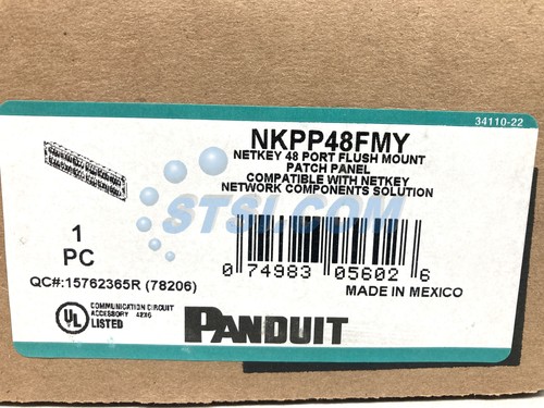 Panduit NKPP48FMY NetKey 48-Port Flush Mount Modular Patch Panel, 2U ~STSI - Picture 2 of 3