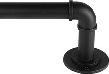 Industrial Curtain Rods for Windows 28 to 48 Inches, Blackout Wrap around Curtai