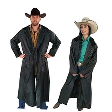  American Cowboy Saddle Slicker Rain Coat Duster – 100% X-Large Black