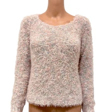 Decree XL mixed fibers fuzzy speckled sweater SP 2384