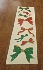 Vintage 1991 Mrs. Grossman's Stickers CHRISTMAS RIBBON BOWS