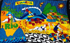 Ipanema Rio de Janerio Brasil Brazil Flag Banner Scarf by Monica Fuchshuber