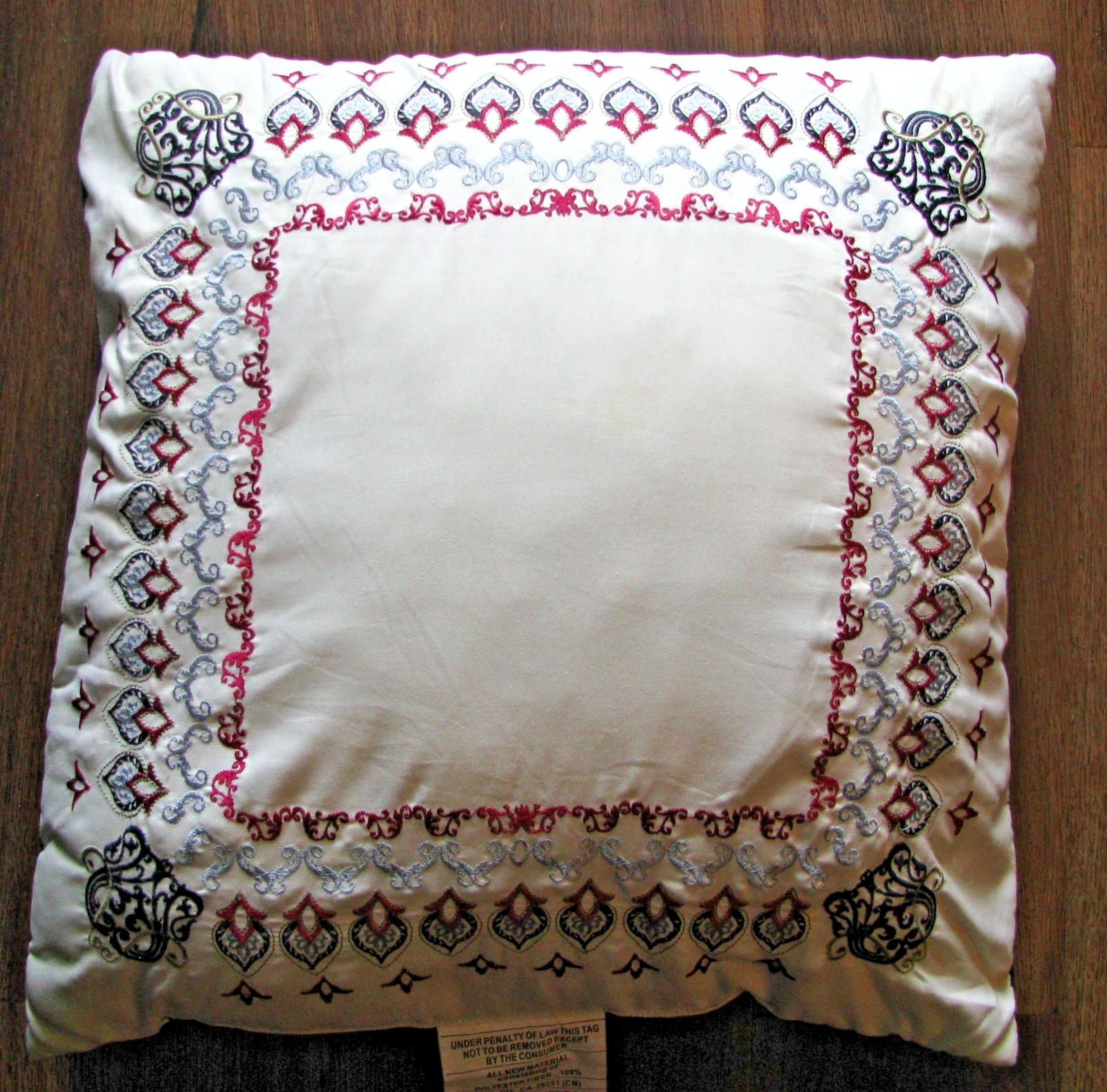 Hallmart Collectibles Embroidered Throw Pillow, 18" x 18", 100% Polyester