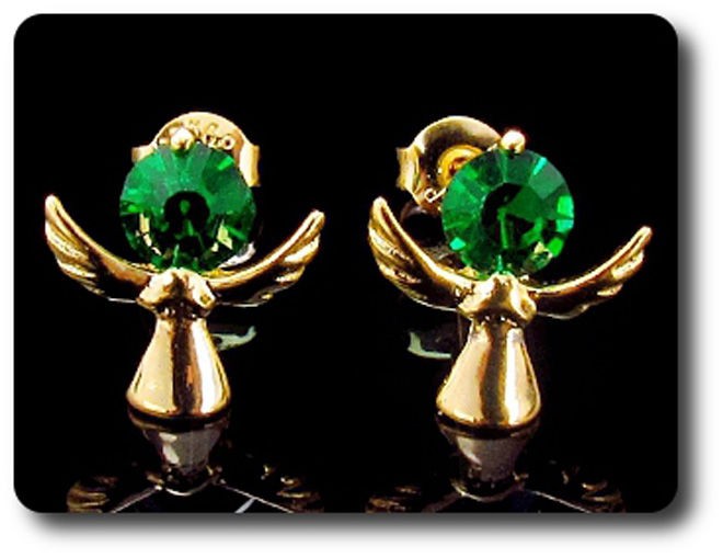 Boucles d'oreille émeraude en plaqué or, une idée cadeau d'anniversaire idéale