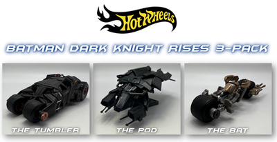 #ad Hot Wheels Batman Dark Knight Rises 3 Pack: Batmobile Batplane Batcycle NEW $16.99