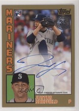 2019 Topps 1984 Baseball Rookies Gold 33/50 Justus Sheffield #84R-JSH Auto 4t6