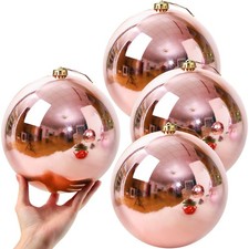 4 Pcs Extra Large Christmas Ball Ornaments 8'' 200 Mm Giant Oversized Plast...