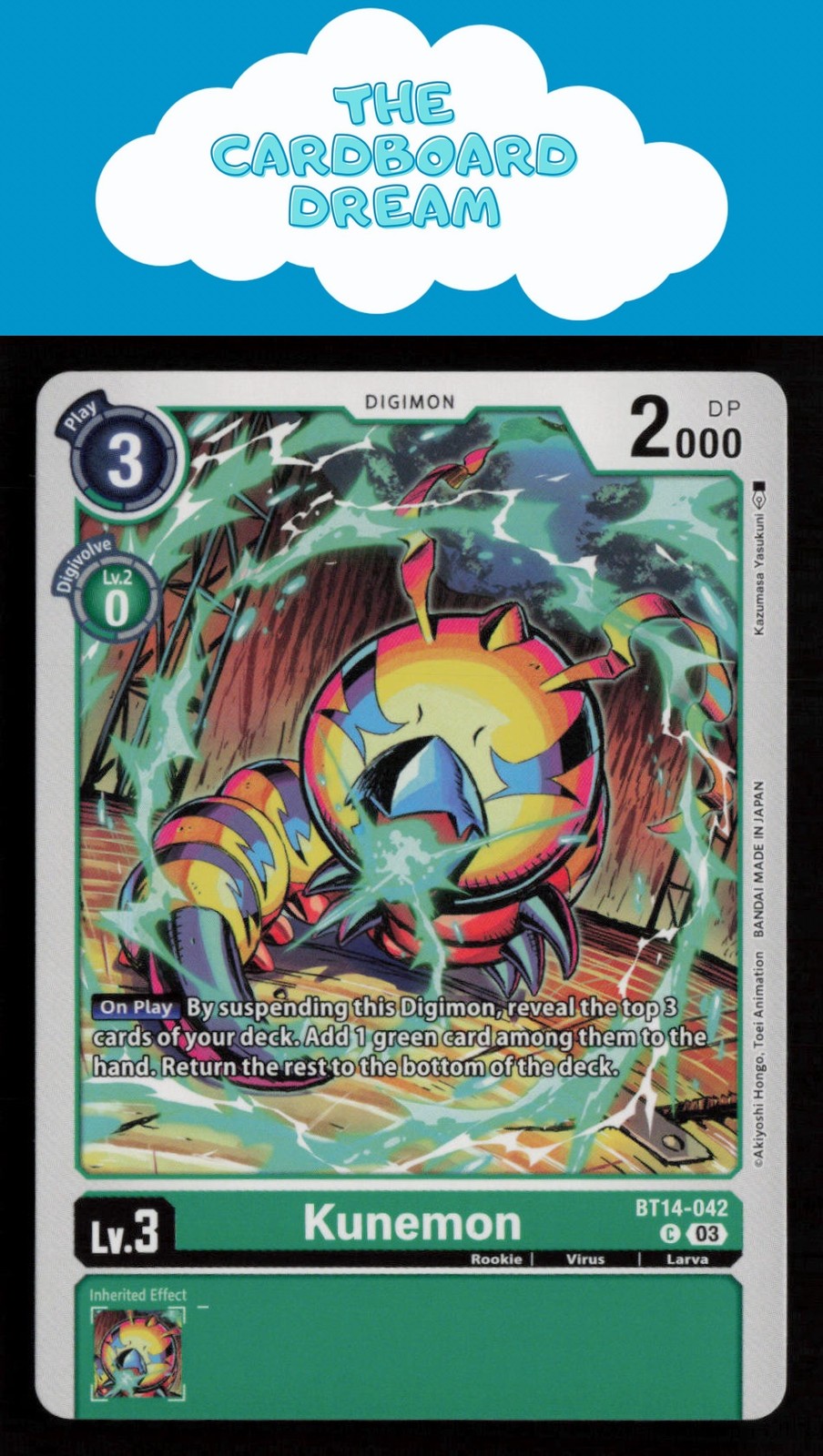 Kunemon Blast Ace #BT14-042 C Common Digimon Card