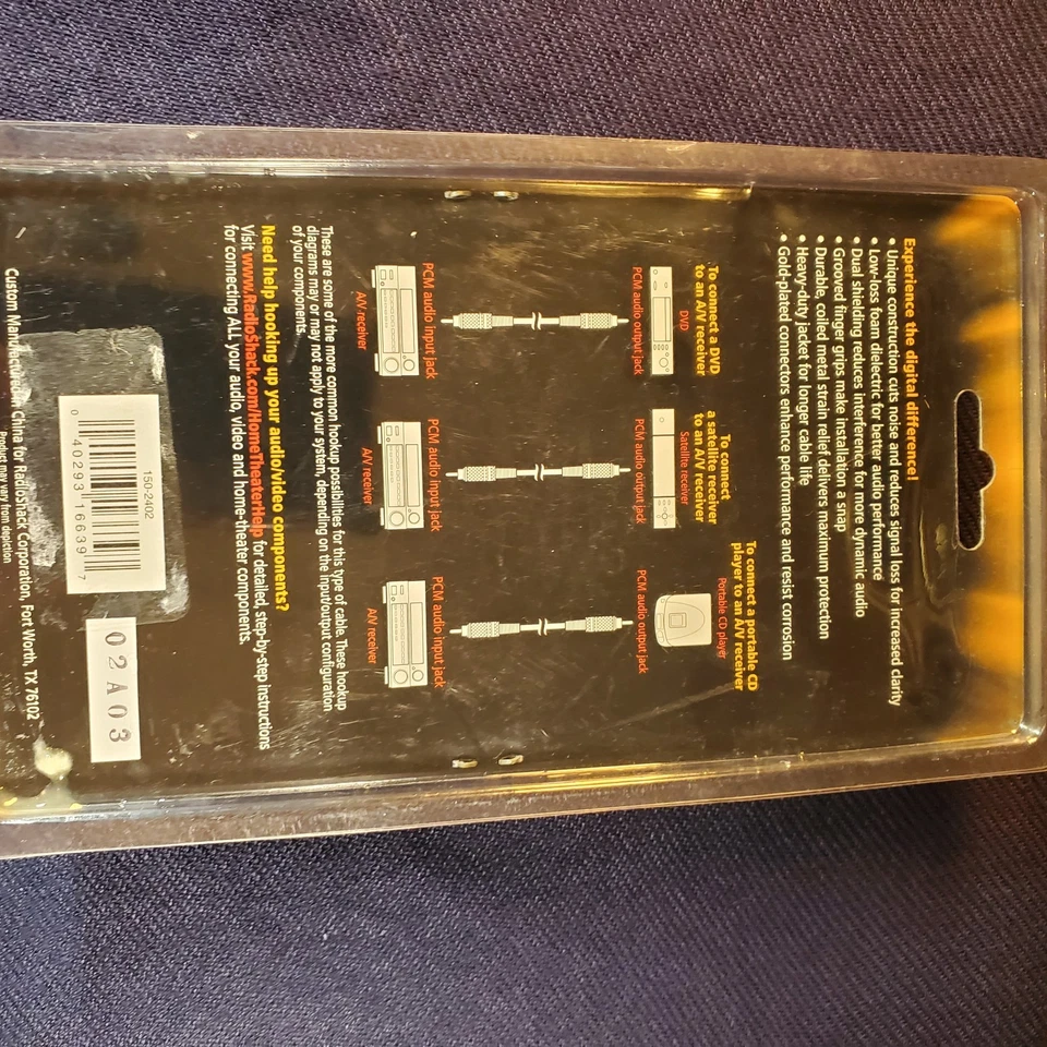 Radio PCM Digital Audio Cable - Gold Series 6' NEW #15-2402 - Image 3 of 3