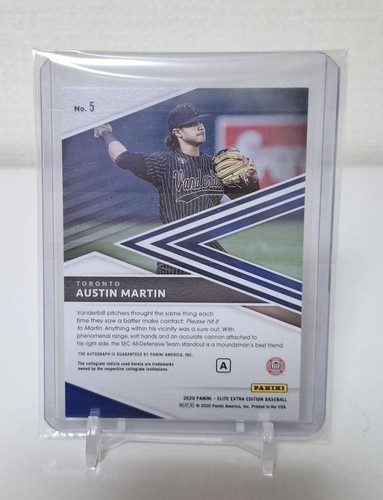 2020 Panini Elite Prime Austin Martin Toronto Blue Jays Auto /185 #5 - Picture 10 of 24