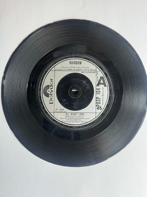 Rainbow All Night Long 7'' Vinyl 1980 Polydor Record Great Audio