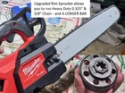 Rim Sprocket Fits TOP HANDLE 2826-20 Milwaukee M18 Fuel ChainSaw 16-20" Bar!!