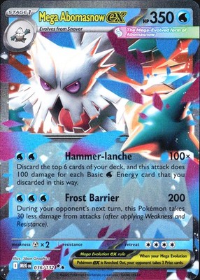 Mega Abomasnow ex MEG ME01: Mega Evolution #036/132 Double Rare Holo NM