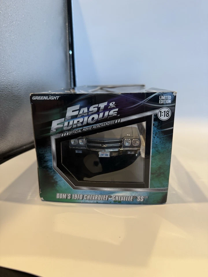 GREENLIGHT FAST AND FURIOUS 1/18 SCALE DOM’S 1970 CHEVELLE SS DIECAST FREE SHIPP - Image 2 of 4