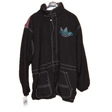 Veste ADIDAS Double Face Taille XL Usée SG1013 Noir Vintage Années 80/90'