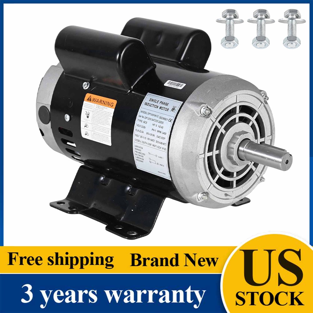 Motor  230v 3450 Rpm 5hp For Ingersoll Rand 23378805 54421193