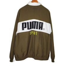 Puma TFS Sport Track Jacket 2XL Green Black Full Zip Mens Mesh Lined 596464 48