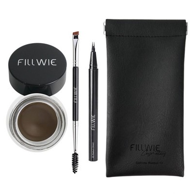 Eyebrow Pomade Kit, Microblading 2 Tip 1 Count (Pack of 1), Medium Brown 