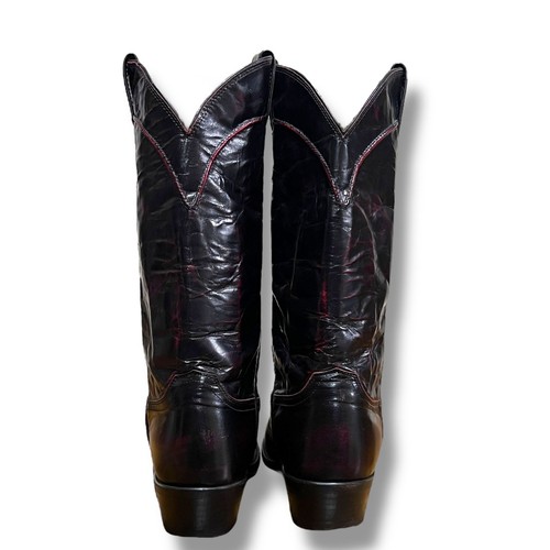 Vintage Justin Boots Western Cowboy Boot Burgundy Leather USA Made 9032 Men 9.5 - Picture 6 of 11