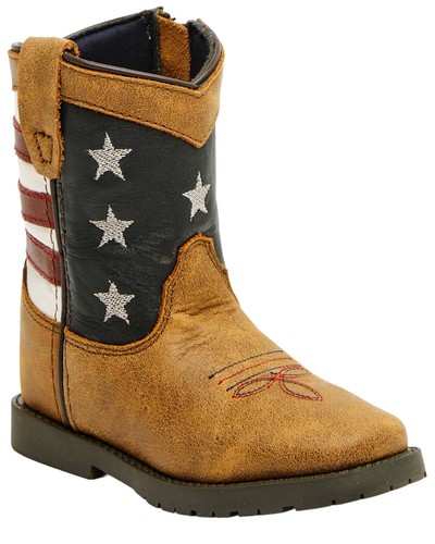 Smoky Mountain Toddler Stars and Stripes Western Boot - Square Toe - 3800T