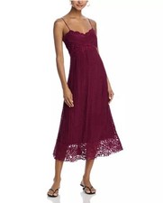 FARM Rio Lace Empire Waist Dress Purple Spaghetti Strap Adjustable Size L NWT