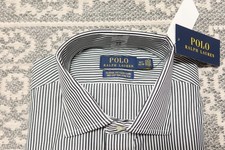 Polo Ralph Lauren Men's Classic Fit Button Up Shirt - 15.5 34/35 - Black / White