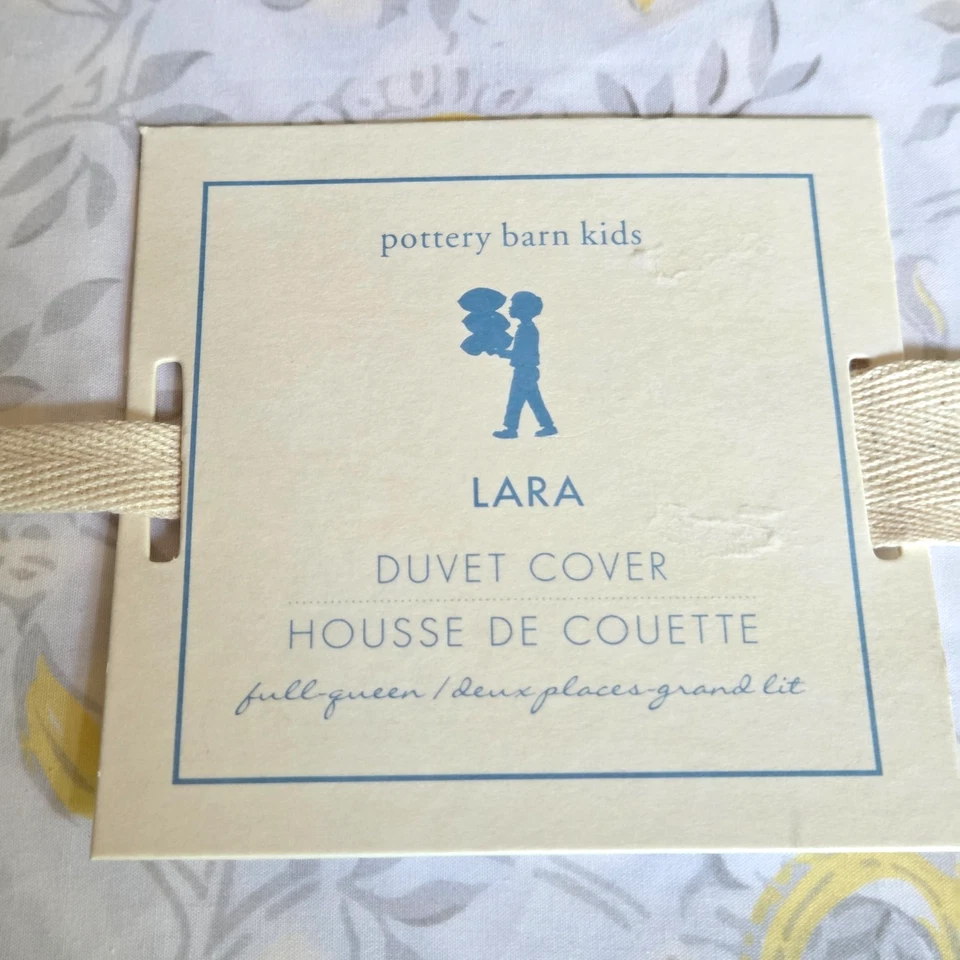 NUEVA Funda Nórdica Pottery Barn Kids Lara Paisley Gris Amarillo REINA COMPLETA Foto 2 de 4