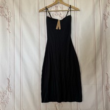 Skims Smooth Lounge Midi Dress Obsidian Black Size XS NWT 88 Built In Shelf Bra