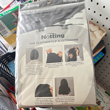Notting Clip-In Synthetic Straight Hair Extensions Black 20 in Heat Resistant