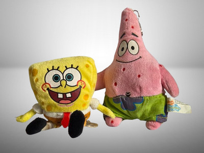 Spongebob Schwammkopf & Patrick Plüsch Set Simba Toys 2009 Anhänger Stofftier