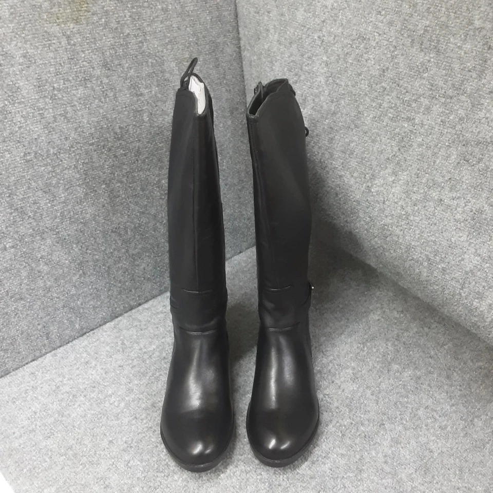 Botas femininas David Tate Lasso altura do joelho panturrilha larga 10W couro preto - Imagem 2 de 4