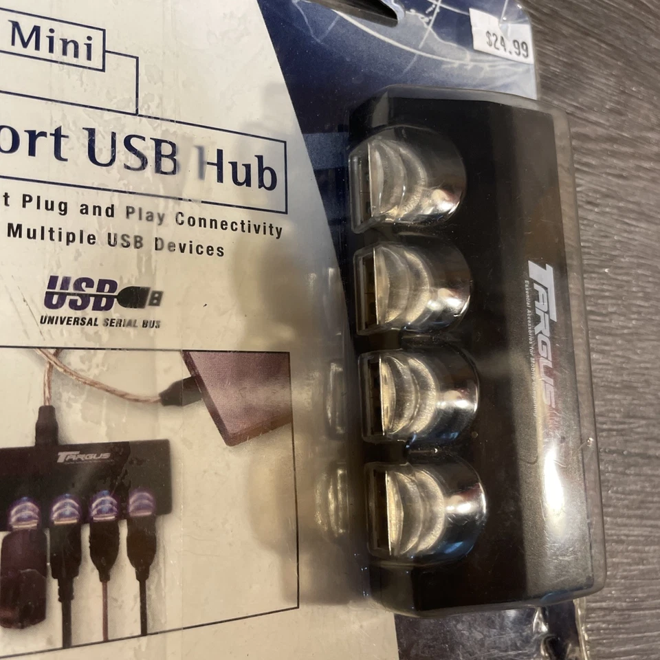 Targus PA055 Black 4 Port Universal USB Hub Used *NO Cord Electronic Untested - Image 3 of 4