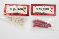 HO Campbell Scale Models 2pkg 12ea Oil Drums, Red & White New