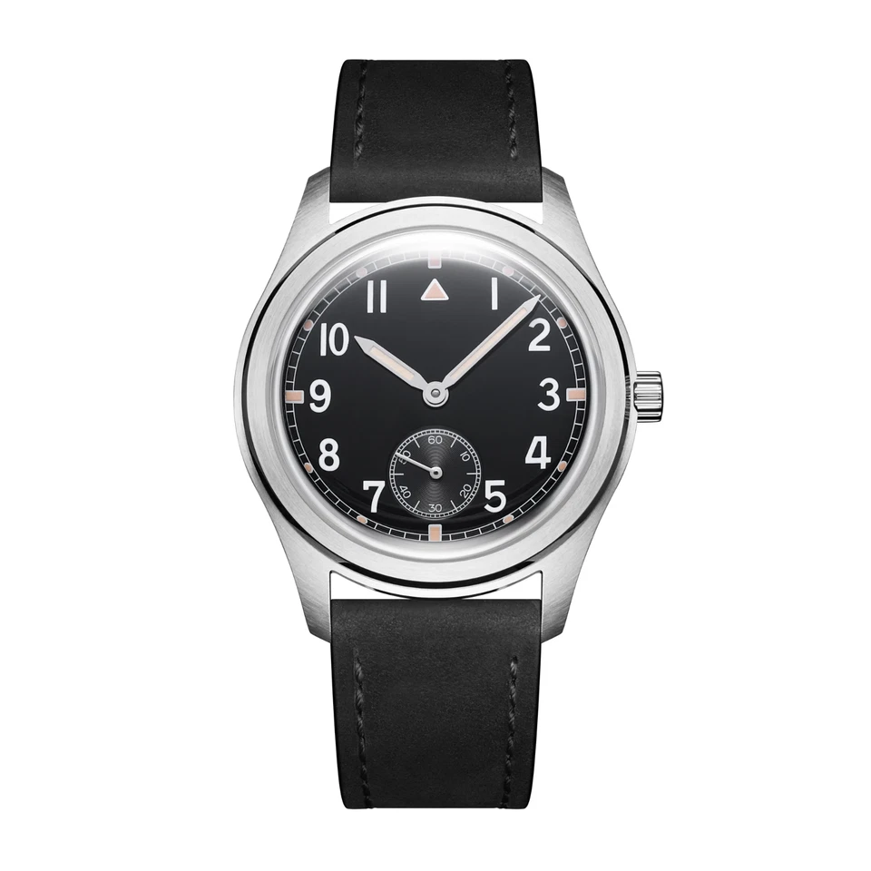 Reloj mecánico automático para hombre 38 mm Parnis negro blanco color salmón ST 1701 Foto 3 de 4