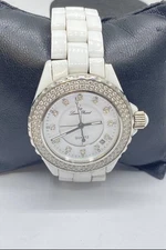 Lucien Piccard 28008WH 39mm WR50m White Ceramic Crystal Ladies Watch 138g