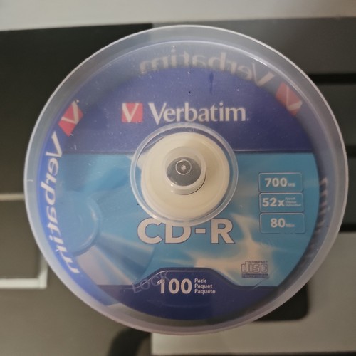 100 Pack Verbatim Blank CD R Discs 700MB Storage Media Spindle 52X Speed - Afbeelding 3 van 3