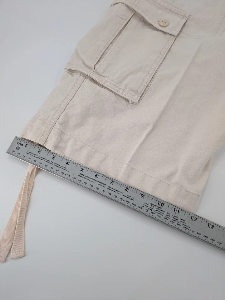 Pantalones Cortos Carga Rocawear Talla 34 Sueltos Beige Pierna Ancha Hip Hop Cuadrados Años 90 Y2K De Colección Foto 3 de 4