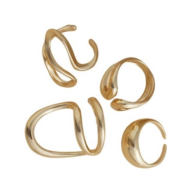 Fashion Jewelry Gold Opening Rings Alloy Texture Suitable for Wedding and Party