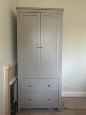 Arlington 2 Door 2 Drawer Wardrobe Grey Oak Bedroom Furniture Hanging Rail