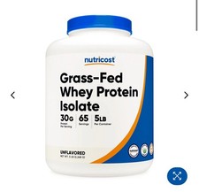 Nutricost Grass-Fed Whey Protein Isolate Unflavored 5LBS