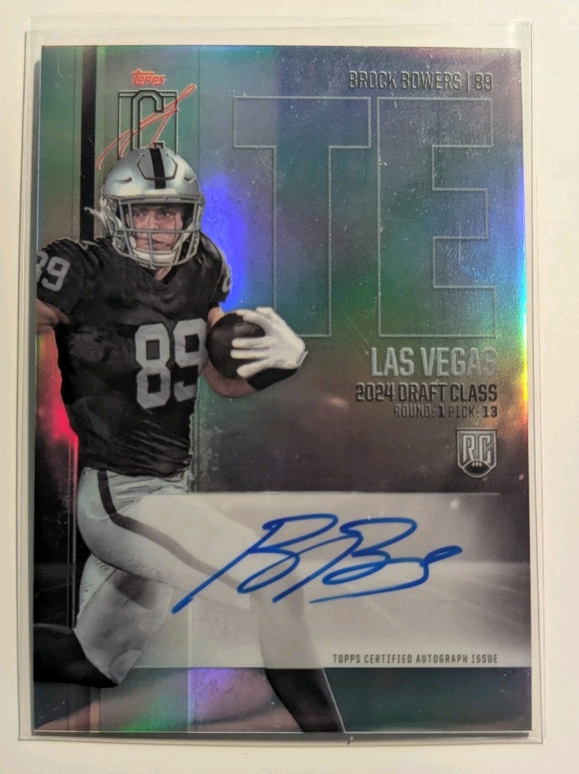 2024 Topps Signature Class Brock Bowers RC Chrome Variation Auto Raiders Rookie