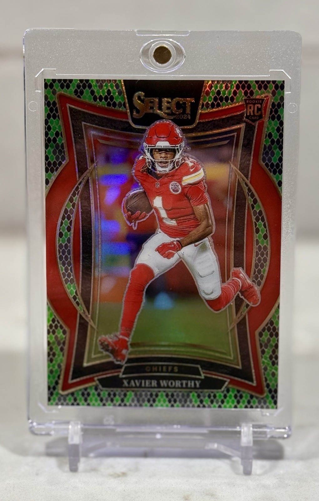 2024 Panini Select - Green & Black Snakeskin Xavier Worthy Rookie #32 RC /2