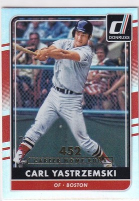 CARL YASTRZEMSKI /452 DONRUSS CAREER STAT LINE PARALLEL RED SOX #185 2016 PANINI