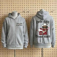 HOT NEW Hello Kitty x Bruno Mar The Romantic Tour Pop-Up 2026 Hoodie Zip