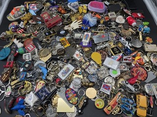 HUGE Lot of 316 Miscellaneous Unique Collectible Keychains Some Rare Vintage