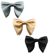 Lovacely Mens Oversized Satin Silk Bow Tie Solid Color One Size, C- Mix3 